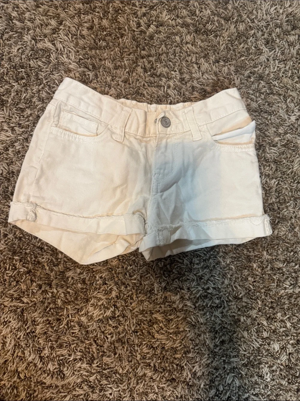 Old Navy Cream Girls' Denim Roll-Hem Shorts